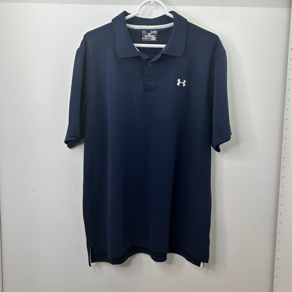 Under Armour Other - Under Armour HeatGear Polo Shirt Men's XL Navy Blue Short Sleeve